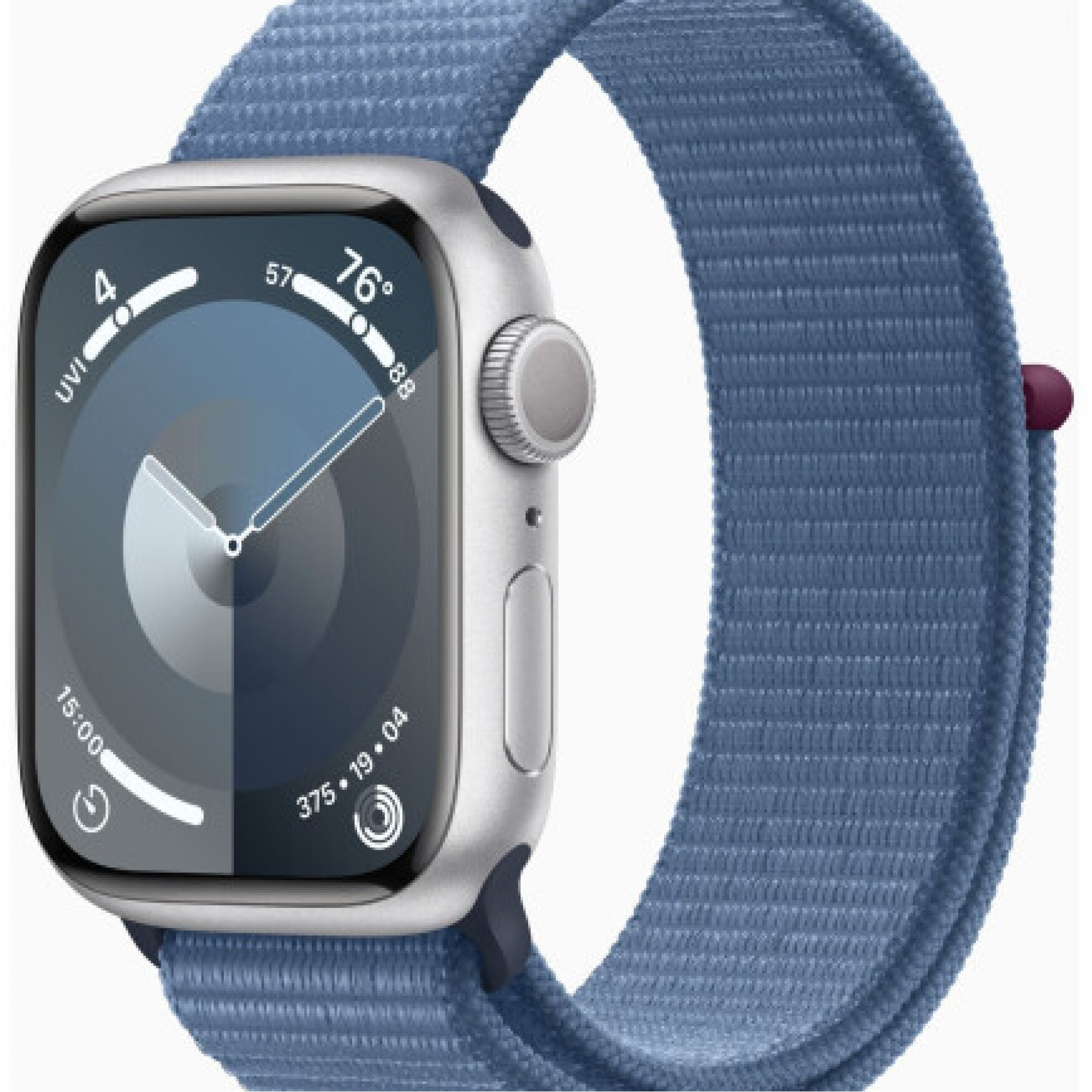 Apple Watch Series 9 GPS 41mm Silver Aluminum Case Winter Blue Sport Band (MR923)
